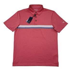 MAELREG Golf Polo‎ Shirt Mens Size Medium Performance Stretch Cranberry Pink NEW